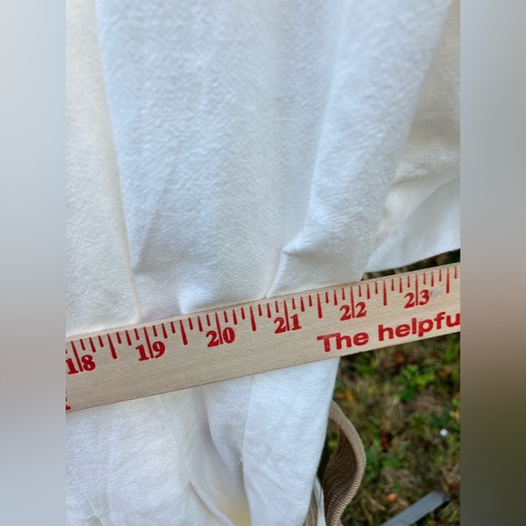 NWT H&M White Linen Mini Dress with Tan Belt Size XL - Picture 2 of 13